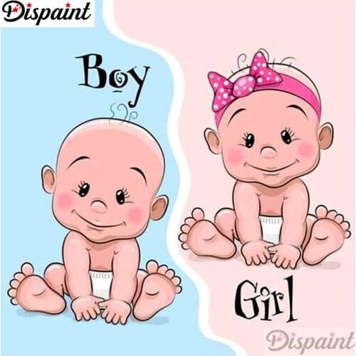 Dispaint Full Square/Round Drill 5D DIY Diamond Painting "Baby and men" Embroidery Cross Stitch 3D Home Decor A12695