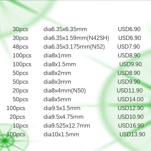 Customs magnets 200pcs dia8mmx0.5mm round Disc Neodymium Magnet Permanent NdFeB Super Strong Powerful small Fridge magnetic