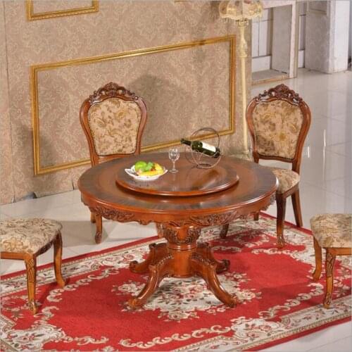 Modern Style Italian Dining Table, 100% Solid Wood Italy Style Luxury round Dining Table Set o1127