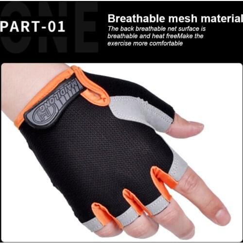 NEW Gloves Half Finger Breathable Anti-slip Anti-sweat Anti-shock Sports Gloves for Men and Women