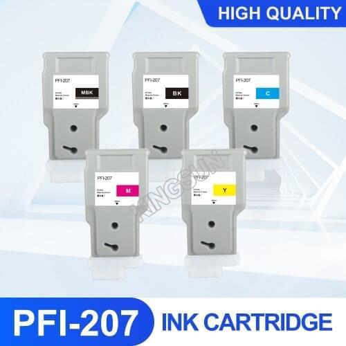 PFI-207 PFI207 Empty Refillable Ink Cartridge with chip for Canon iPF680 iPF685 iPF780 iPF785 Printers 5Colors/Set 300ML