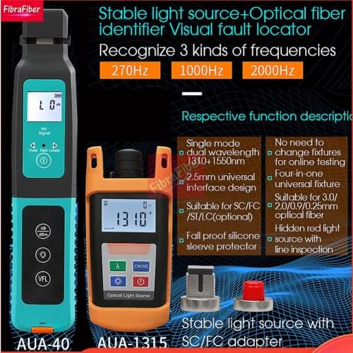 Light source Optical light source Power Meter Portable 1310,1550nm +AUA-40 Live Fiber Identifier Optical Fiber Identif VFL OPM