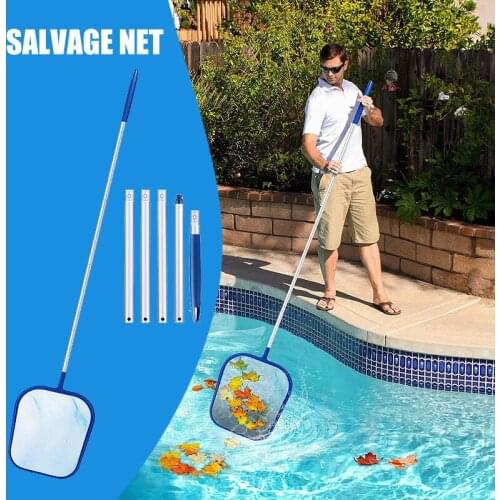 Pool Skimmer Net with 5 Section Aluminum Pole Leaf Skimmer Mesh Rake Net for Spa Pond Swimming Pool Cleaning Tool B2Cshop