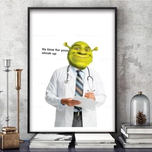 Shrek Check up meme Modern Posters Prints Canvas Painting Wall Art High Helels Picture For Bedroom Home Décor