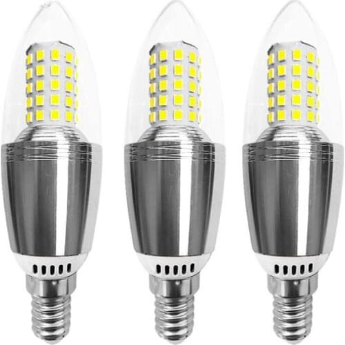 High brightness E14 E12 E27 LED candle light bulb lamp 12W AC110-220V White warm white