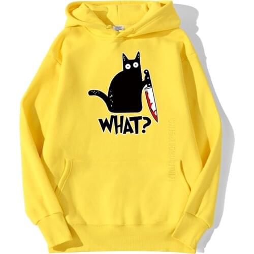 Killer Black Cat What Surprised Men Hoodies Streetwear Warm Male Hoodie Hip Hop Daily Casual Autumn Sweatshirt