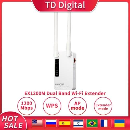 TOTOLINK EX1200M WiFI Extender 2.4G&5G Dual Band Stable Wifi With Two External 5dbi Antennas Wifi Repeater WiFi Amplifier