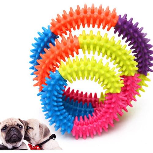 TPR Rubber Multicolor Thorn Ring Pet Toy Cat And Dog Quality Molar Environmental Cat And Dog Toy