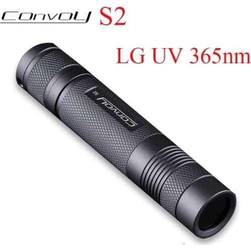 Convoy S2 LG UV 365nm Flashlight 18650 Linterna Led 7135*5 Zwb2 Filter Installed Ultraviolet Torch Ultra Violet Light Grey 5W
