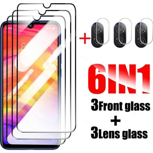 6 in 1 Tempered Glass For Xiaomi Redmi Note 7 Pro Note 8 Pro 8 2021 Redmi 8A 7A 7 Lens Film Screen Protector Redmi Note 8T Glass
