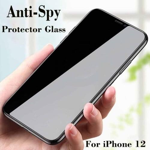 10pcs Anti Peep Spy Full Cover Protective Glass For iPhone 12 Pro max Privacy Screen for iPhone 12Pro Protector Glass