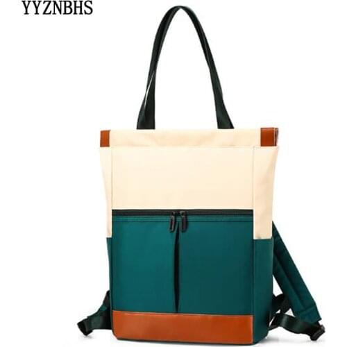 Women Backpacks For Teenage Girls School Bags High Quality Waterproof Nylon Patchwork PC Backpack Women Shoulder Bag Sac A Dos