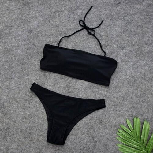 Womens Two Pieces Lace Up Bikini Swimsuit Beach Wrap Padding Swimwear Set