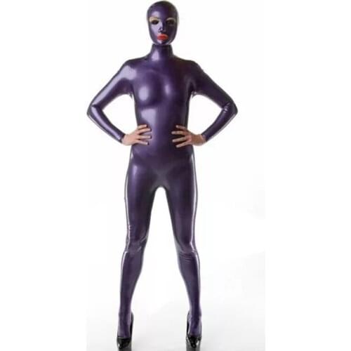 Women Full Cover Latex Catsuit Rubber Bodysuit with Hood and Socks Back Zip Plus Size Custom Made (no Gloves)