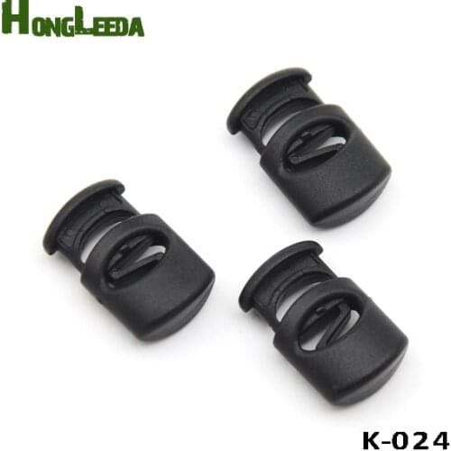100pcs/lot HLD/K-024 black plastic ball cord lock toggles plastic stoppers for 10mm cord hole free shipping