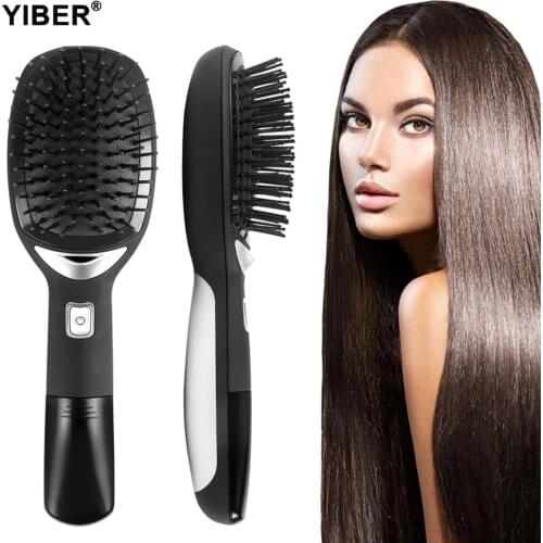 2.0 Ionic Electric Hair Brush Release Anti Frizz Double Negative Ions Scalp Massage Comb Hair Straightener Comb Hair Styling