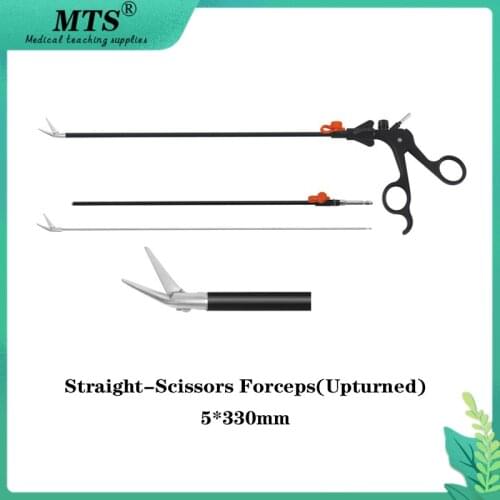 5*330mm Laparoscopic Surgery Instruments Medical Upturned Straight Scissors Forceps