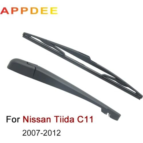 APPDEE Wiper 14" Rear Wiper Blade & Arm Set Kit For Nissan Tiida C11 2007-2012 Windshield Windscreen Rear Window