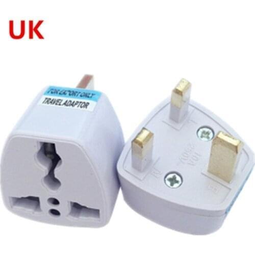 White Universal US EU AU Converter to UK HK 3 Pin AC Travel Power Plug Charger Adapter Connector UK Plug Convertor