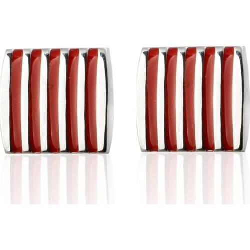 C-MAN Luxury shirt Red black stripes cufflink for mens Brand cuff buttons cuff links High Quality abotoaduras Jewelry