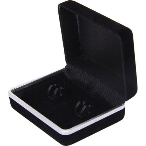 Black Flocking cufflink Box Velvet Show Cases Jewelry Show Box For Gift Jewelry packaging & display