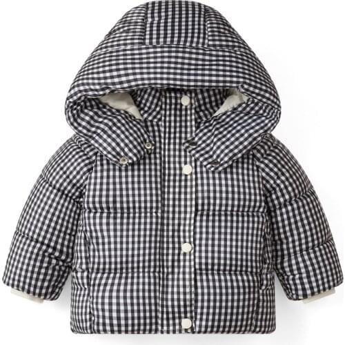 2021 Autumn Winter Children Warm Down Hooded Jackets Baby Boys Thicken Coat Plus velvet Kids Parka Outerwear Snow Girls Clothing