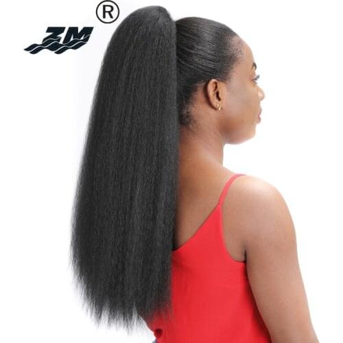 Long Drawstring Kinky Straight Ponytail High Temperature Fiber Hairpieces Pony Tail Hair Extensions Black Brown Burgundy 26"