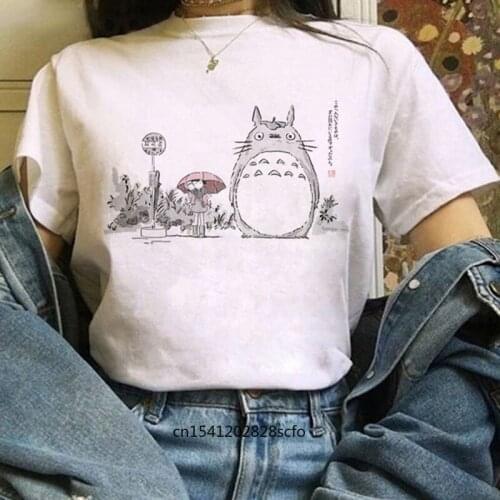 Harajuku T Shirt Kawaii Totoro Studio Ghibli Women Ullzang Cute Anime Graphic T-shirt Korean Style Manga Tshirt Top Tees Female