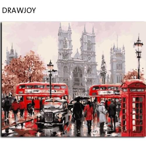 New Framed Wall Painting Picture Painting By Numbers Of City Realist DIY Oil Painting Home Decor For Living Room GX8088