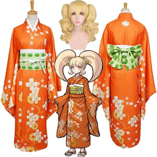 Super Danganronpa 2 Cosplay Costumes Hiyoko Saionji Kimono Costume Halloween Carnival Costumes Women Girls Fancy Dress Kimono