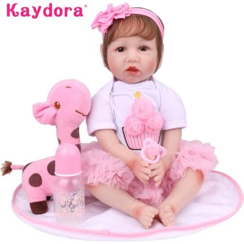 New Arrival Handmade Soft Silicone Reborn Baby Dolls 55cm Cute Bebe Kids Play Toys Alive menina de silicone Child Birthday Gifts