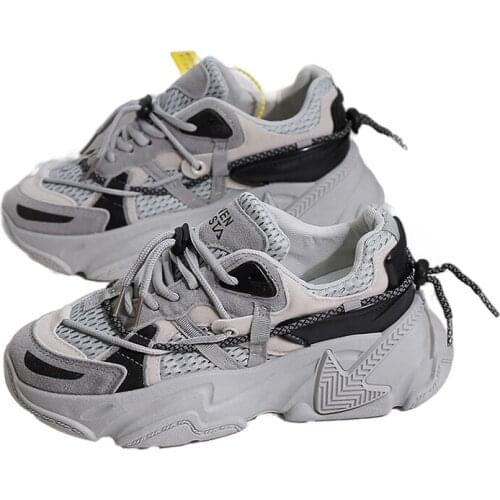 Womens Mens Chunky Sneakers 2020 Fashion 6 CM Breathable Platform Shoes Ladies Brand Wedges Casual Shoes Mesh Sports Dad Shoes