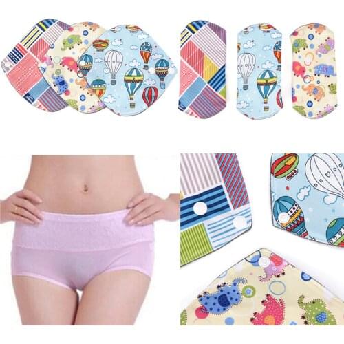 Long Panty Liner Flower Printed Menstrual Pad,Bamboo Charcoal,Mama Cloth Menstrual Sanitary Reusable Washable Mix Size