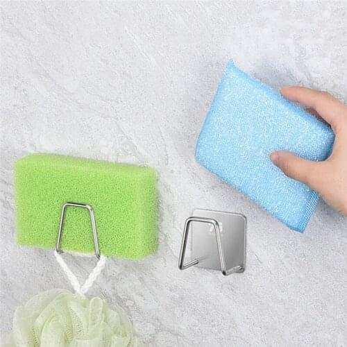 Multifunctional Sponge Drain Rack Stainless Steel Punch-Free Kitchen Cleaning Wipe Layout Rack Kitchen Sink Drain Rack
