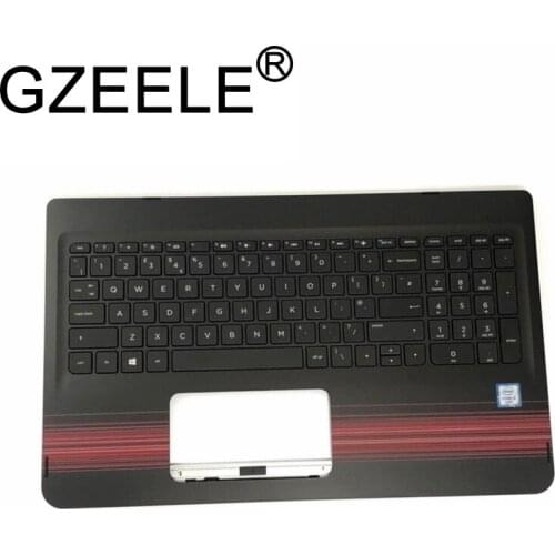 GZEELE New for HP Pavilion X360 15-BK 15T-BK 15-bk062sa 15-bk060sa KB keyboard bezel palmrest upper case black topcase cover