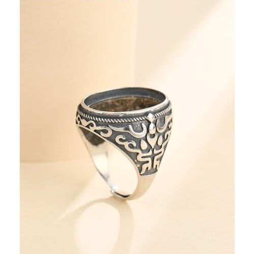 16*21mm 925 STERLING SILVER men Semi Mount Bases Blanks base blank Pad VINTAGE wedding rings ring Setting set men diy A5373