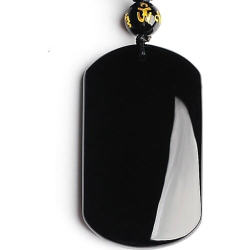 Natural Black Obsidian Beads Necklace Hand Grinding Safety Jade Pendant Fashion Jewelry for Man Women Auspicious Amulet Gifts