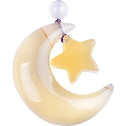 Pretty color JoursNeige Natural Crystal Pendants Star Moon Pendant Necklace Help Marriage for Women Men Gift Fashion Jewelry