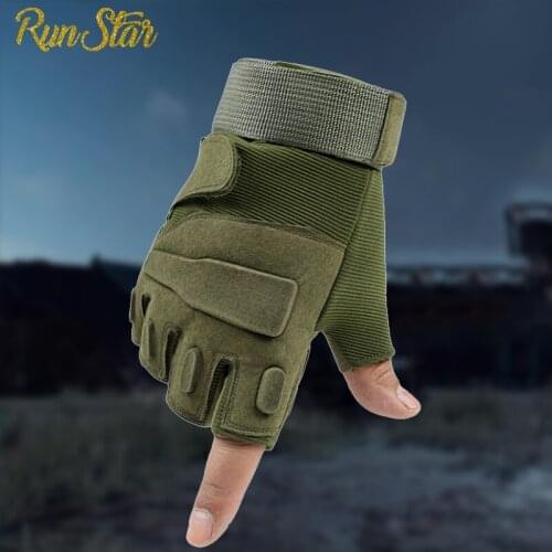Military Tactical Army Fingerless Gloves Outdoor Hiking Airsoft Hunting Climbing Riding Fishing Combat Half Finger Gloves Men