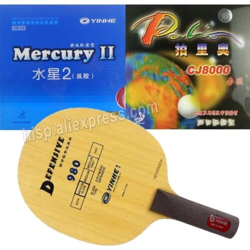 Pro Combo Racket YINHE 980 table tennis blade with Yinhe Mercury II Mercury2 and Palio CJ8000 2-Side Loop Type rubber (H36-38)