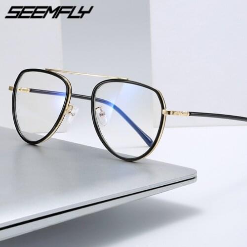 Seemfly Fashion Urltralight TR90 Oval Frame Glasses Women Men Eyeglasses Spectacle Plain Mirror Unisex Eyewear High Quality New