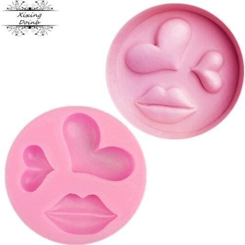 DIY love lip shape 3D silicone cake mold cake love decoration tool resin mold