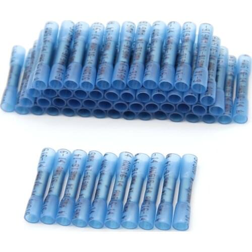500/1000PCS Heat Shrink Butt Terminals Waterproof Fully Insulated Seal Butt Electrical Wire Crimp Terminal Connectors 14-16 AWG