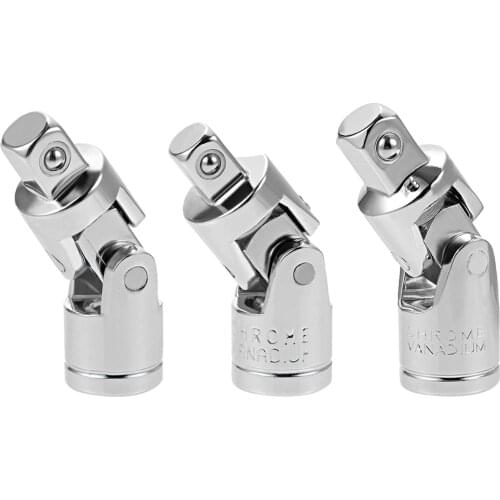 Uxcell 2Pcs 1/4, 3/8, 1/2Inch Drive Spring Loaded Universal Joint Socket Cr-V to Automotive Repairs Household Maintenance