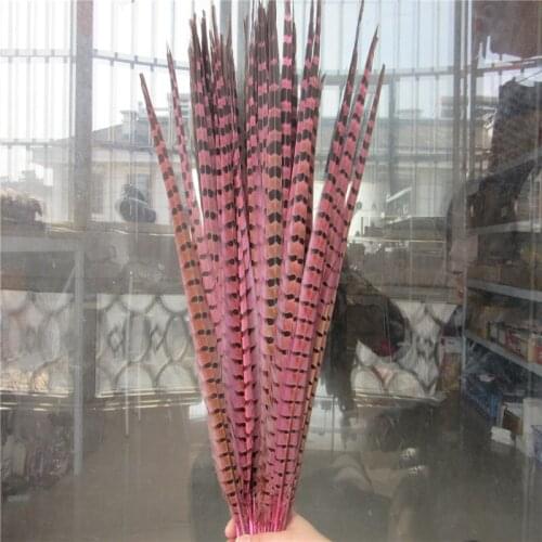 YY-tesco 50 Pcs/Lot Pheasant Tail Feathers 20-22inch 50-55CM jewelry Wedding Decorations Natural Pink Pheasant Feather Plume