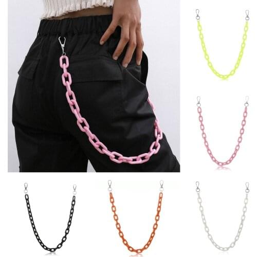1PCS Vintage Contrast Candy Color Cool Girls Waist Chain Pants Chain HipHop Statement Jewelry Nice Gift Pants Chain