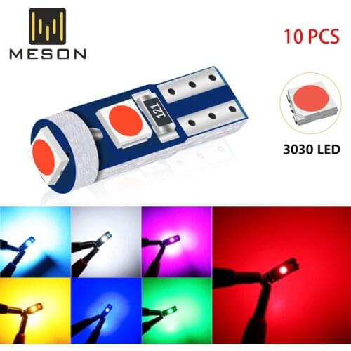 10PCS T5 W3W W1.2W 3030 LED 74 Canbus Super Interior Lights Bright Dashboard Warming Indicator Wedge Auto Instrument Lamp 12V