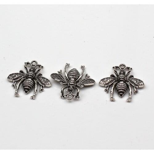 4pcs Charms bee hornet 28*27mm Antique Tibetan Silver Pendant Finding Accessories DIY Vintage bracelet Necklace Handmade