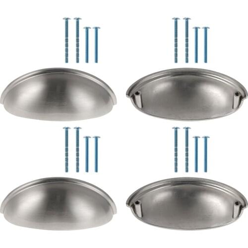 4Pcs Drawer Dresser Pull Handles Zinc Alloy Cabinet Knobs Semi-Circular Shell Wardrobe Grips Vintage Door Pulls Furniture Handle