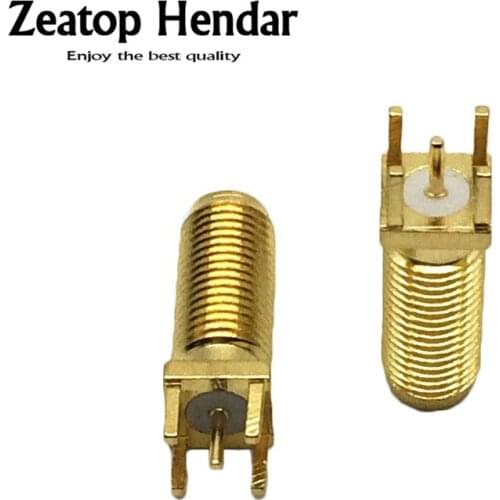 50Pcs Gold Plated SMA Female Plug Long Dental Straight Solder PCB Board Mount RF Coaxial Connectors